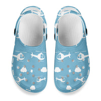 Thumbnail for Helicopters & Clouds Designed Hole Shoes & Slippers (WOMEN)