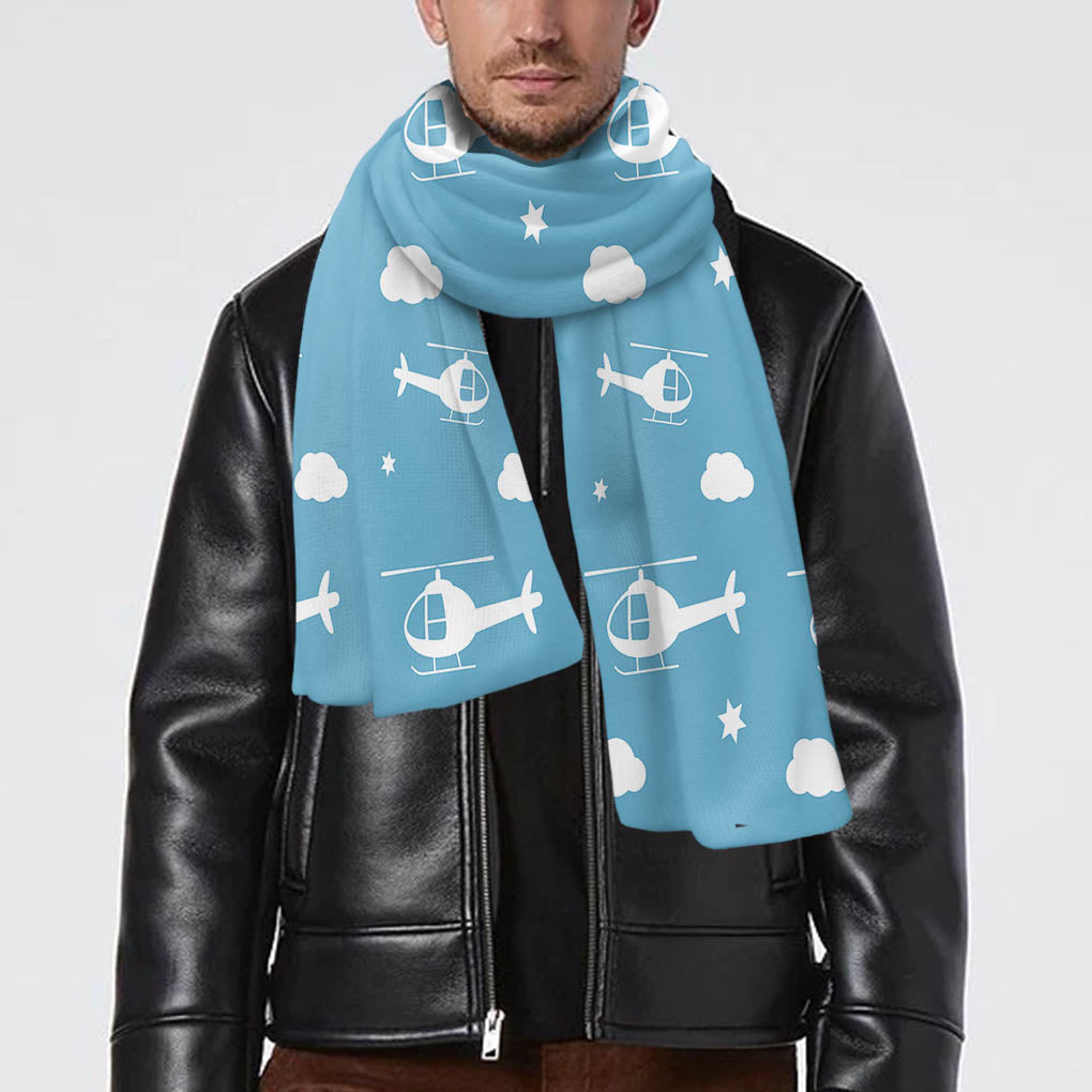 Helicopters & Clouds Designed Scarfs