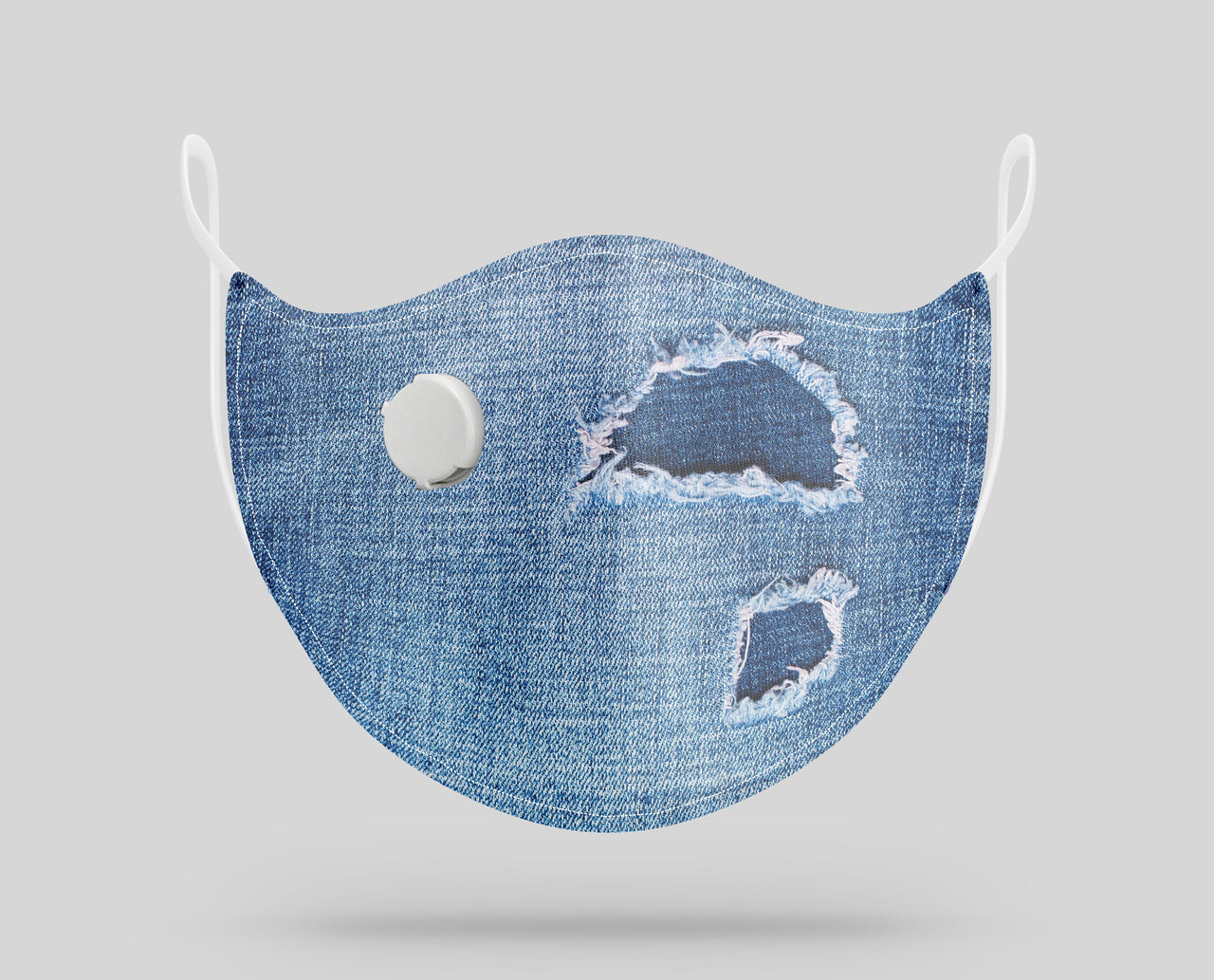 Hole Denim Jeans Designed Designed Face Masks