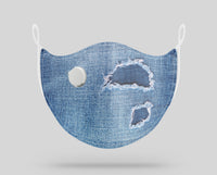 Thumbnail for Hole Denim Jeans Designed Designed Face Masks