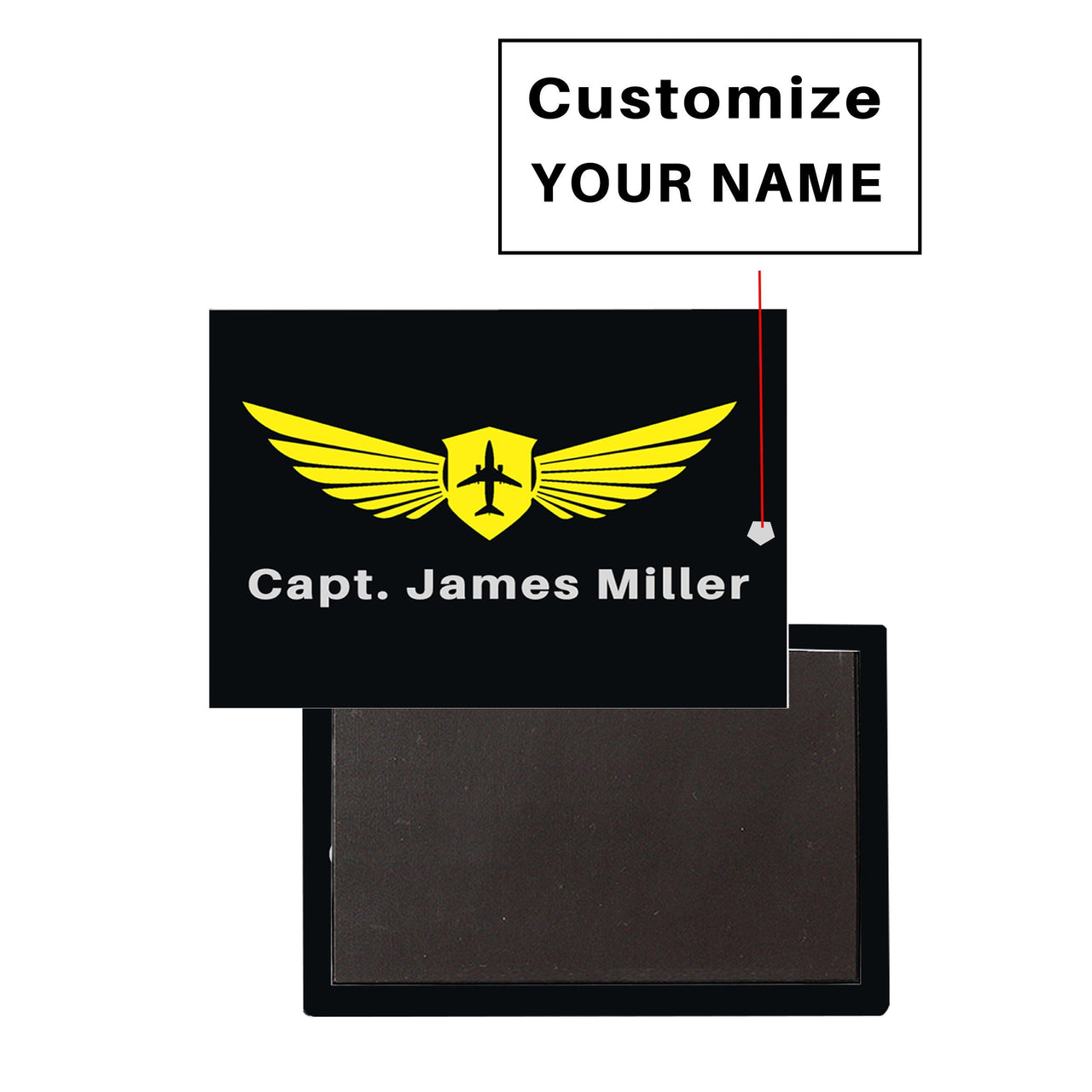 Customizable Name & Badge (Horizontal) Designed Magnets Pilot Eyes Store 