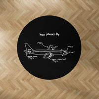 Thumbnail for How Planes Fly Designed Carpet & Floor Mats (Round)