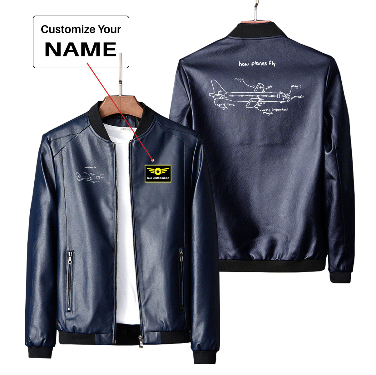 How Planes Fly Designed PU Leather Jackets