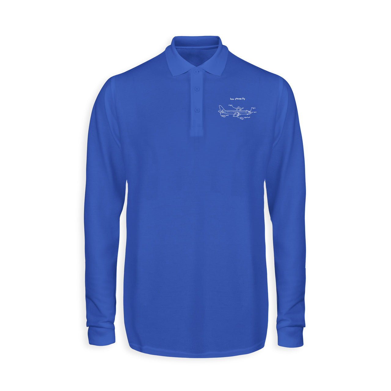 How Planes Fly Designed Long Sleeve Polo T-Shirts