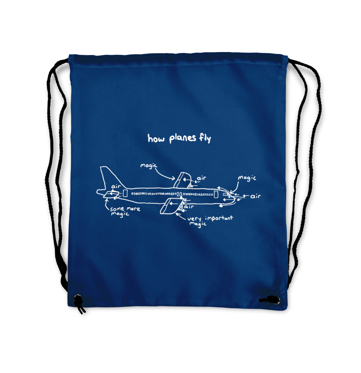How Planes Fly Designed Drawstring Bags