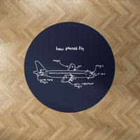 Thumbnail for How Planes Fly Designed Carpet & Floor Mats (Round)