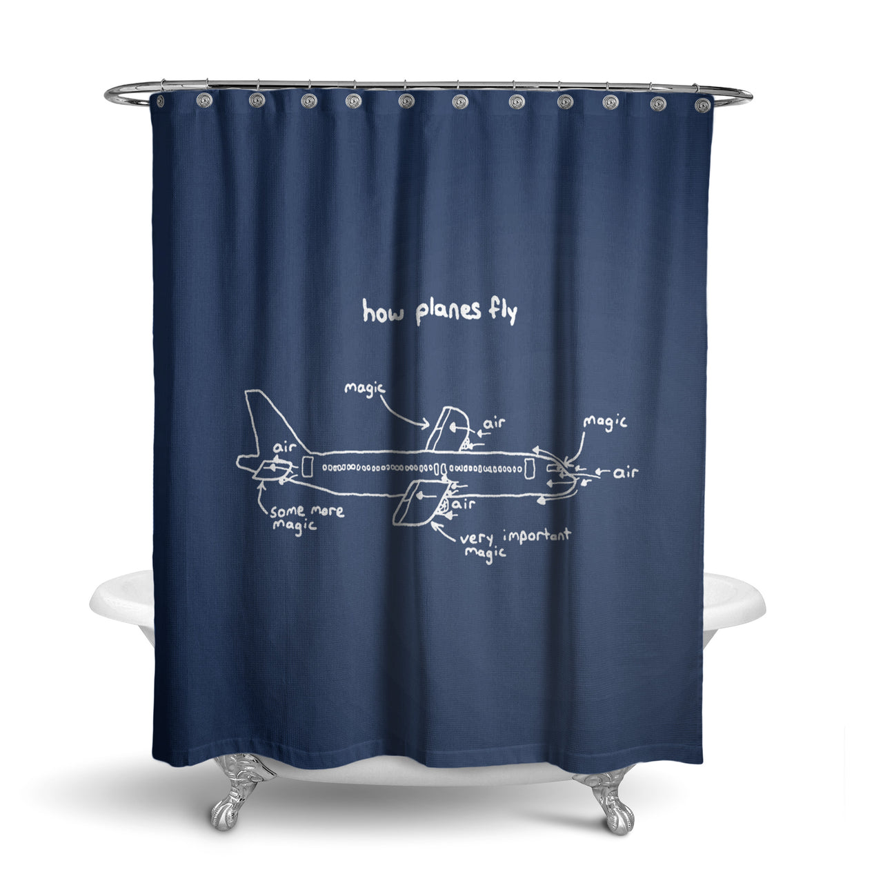 How Planes Fly Designed Shower Curtains
