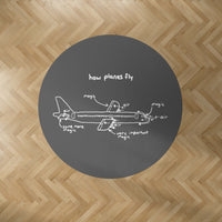 Thumbnail for How Planes Fly Designed Carpet & Floor Mats (Round)
