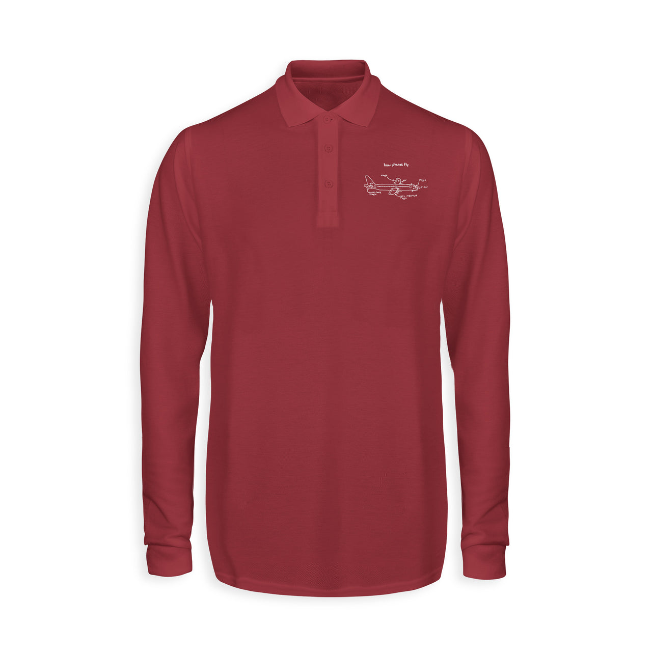 How Planes Fly Designed Long Sleeve Polo T-Shirts
