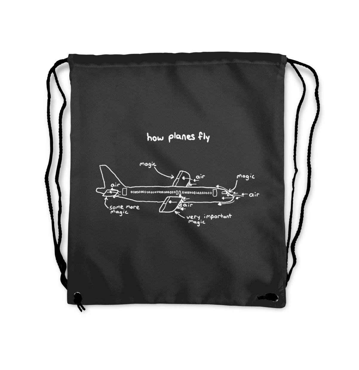 How Planes Fly Designed Drawstring Bags