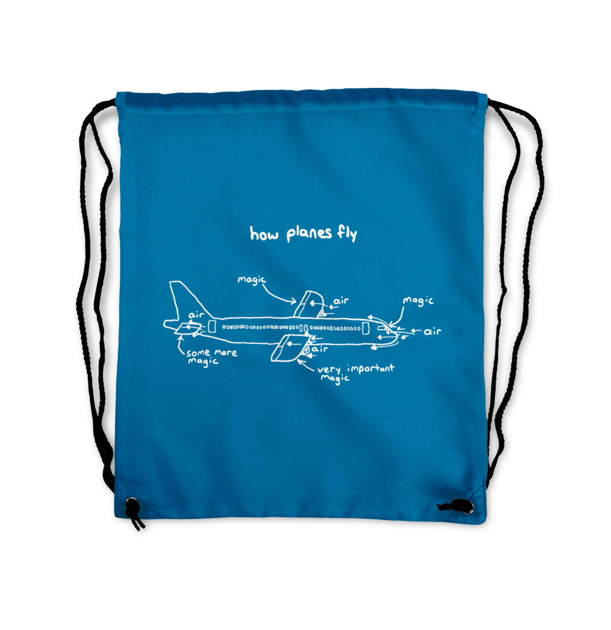 How Planes Fly Designed Drawstring Bags