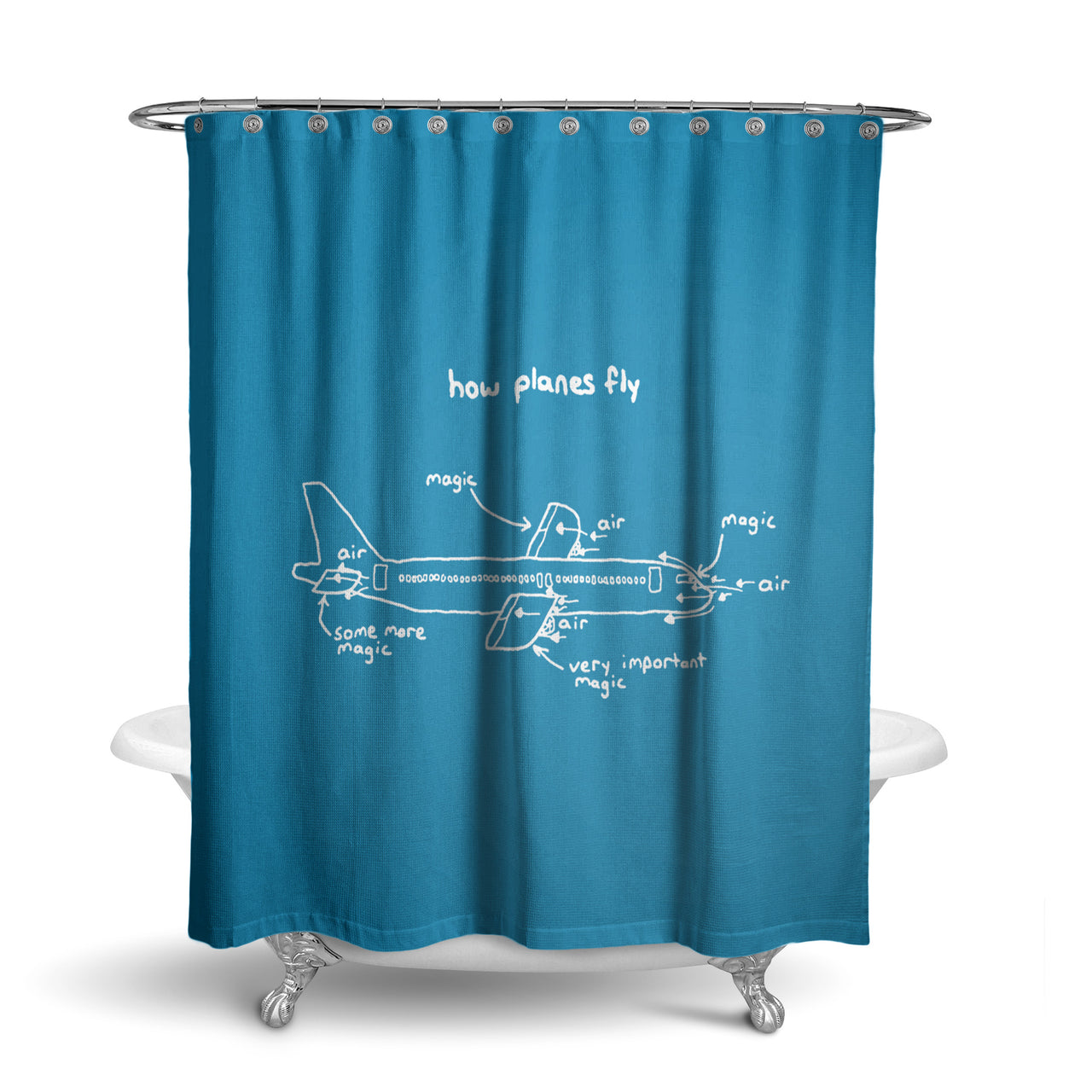 How Planes Fly Designed Shower Curtains