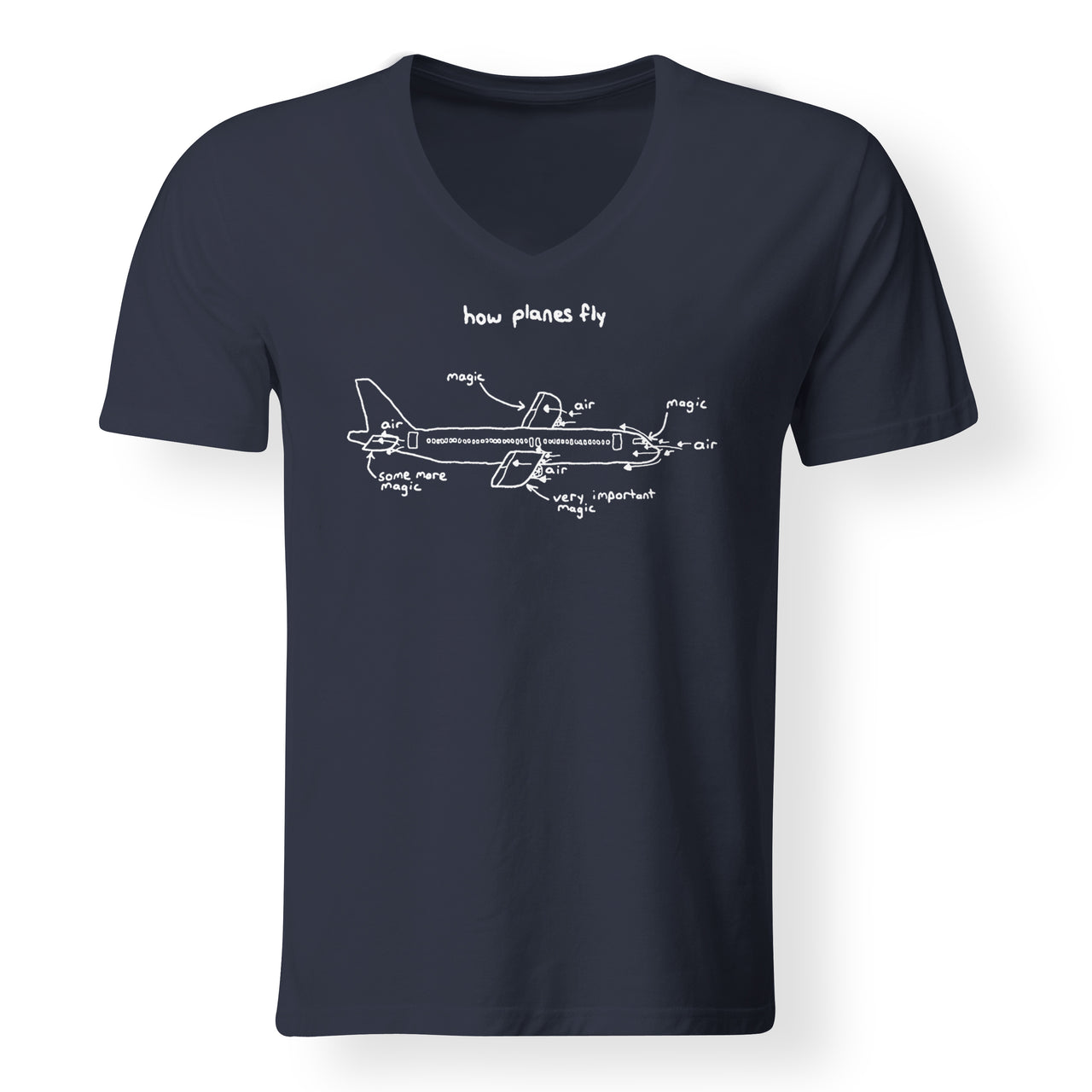 How Planes Fly Designed V-Neck T-Shirts