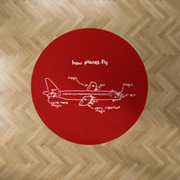 Thumbnail for How Planes Fly Designed Carpet & Floor Mats (Round)