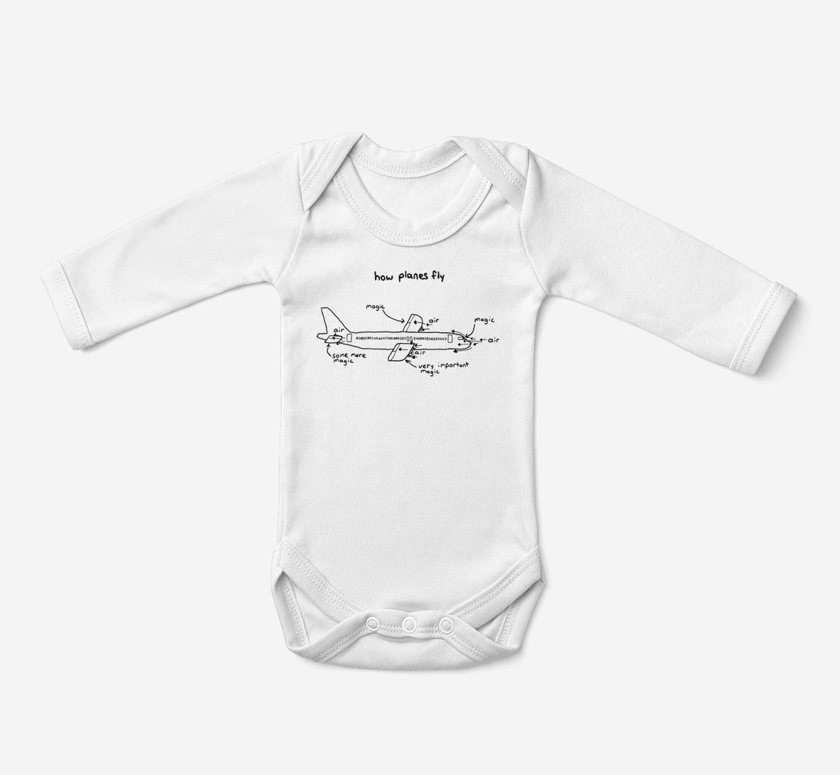 How Planes Fly Designed Baby Bodysuits