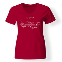 Thumbnail for How Planes Fly Designed V-Neck T-Shirts