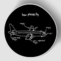 Thumbnail for How Planes Fly (Circle) Designed Stickers