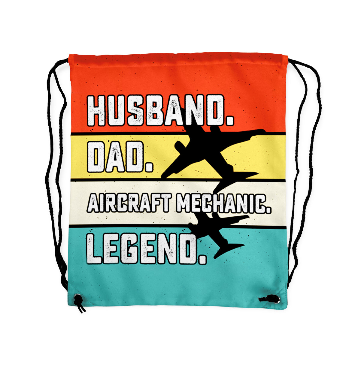 Husband & Dad & Aircraft Mechanic & Legend Designed Drawstring Bags