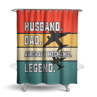 Thumbnail for Husband & Dad & Aircraft Mechanic & Legend Designed Shower Curtains