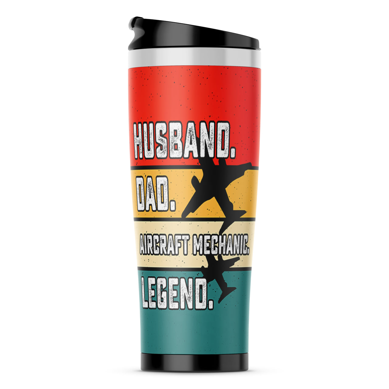 Husband & Dad & Aircraft Mechanic & Legend Designed Travel Mugs