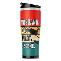 Thumbnail for Husband & Dad & Pilot & Legend Designed Travel Mugs