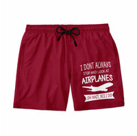 Thumbnail for I Don't Always Stop and Look at Airplanes Designed Swim Trunks & Shorts