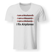 Thumbnail for I Fix Airplanes Designed V-Neck T-Shirts