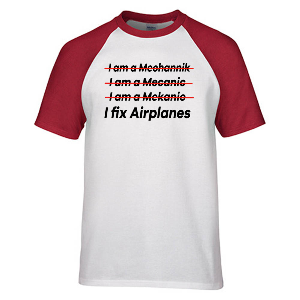 I Fix Airplanes Designed Raglan T-Shirts