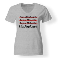Thumbnail for I Fix Airplanes Designed V-Neck T-Shirts