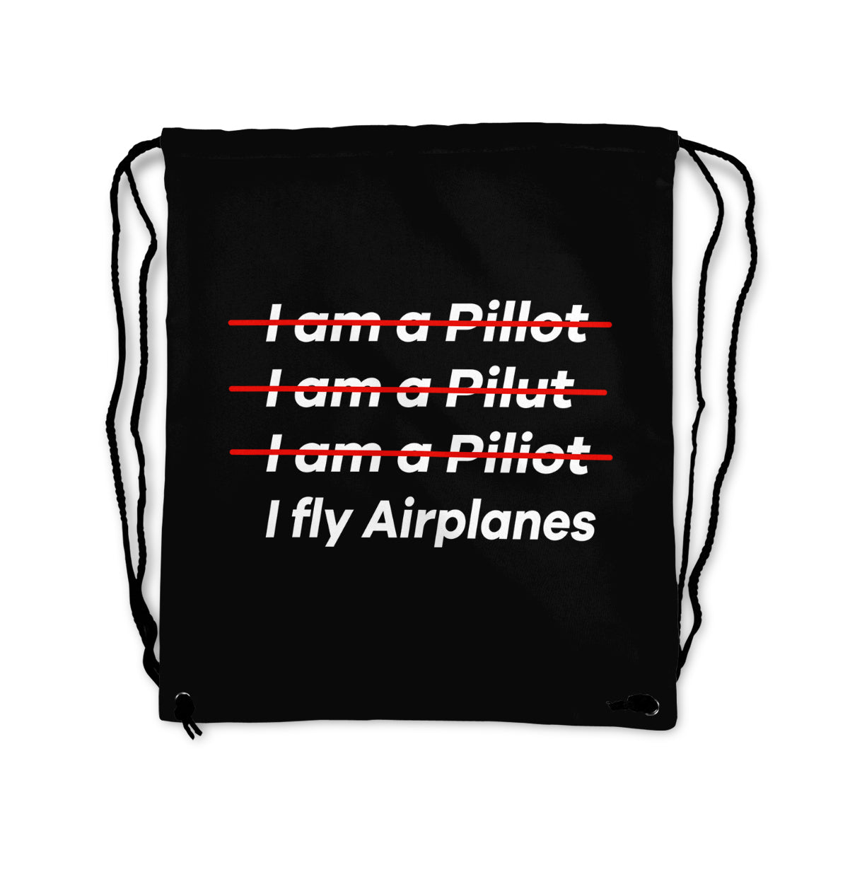I Fly Airplanes Designed Drawstring Bags
