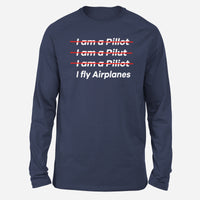 Thumbnail for I Fly Airplanes Designed Long-Sleeve T-Shirts