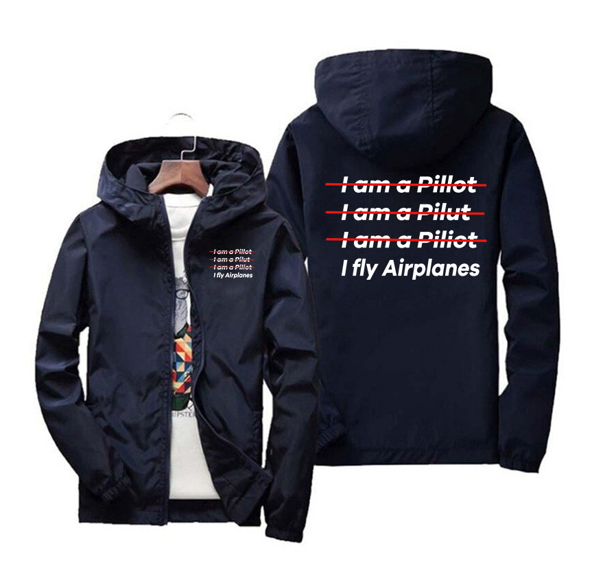 I Fly Airplanes Designed Windbreaker Jackets