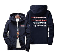 Thumbnail for I Fly Airplanes Designed Windbreaker Jackets