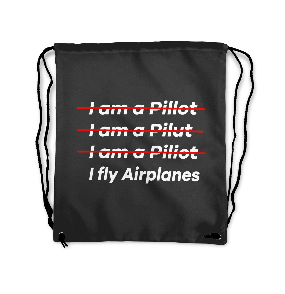 I Fly Airplanes Designed Drawstring Bags