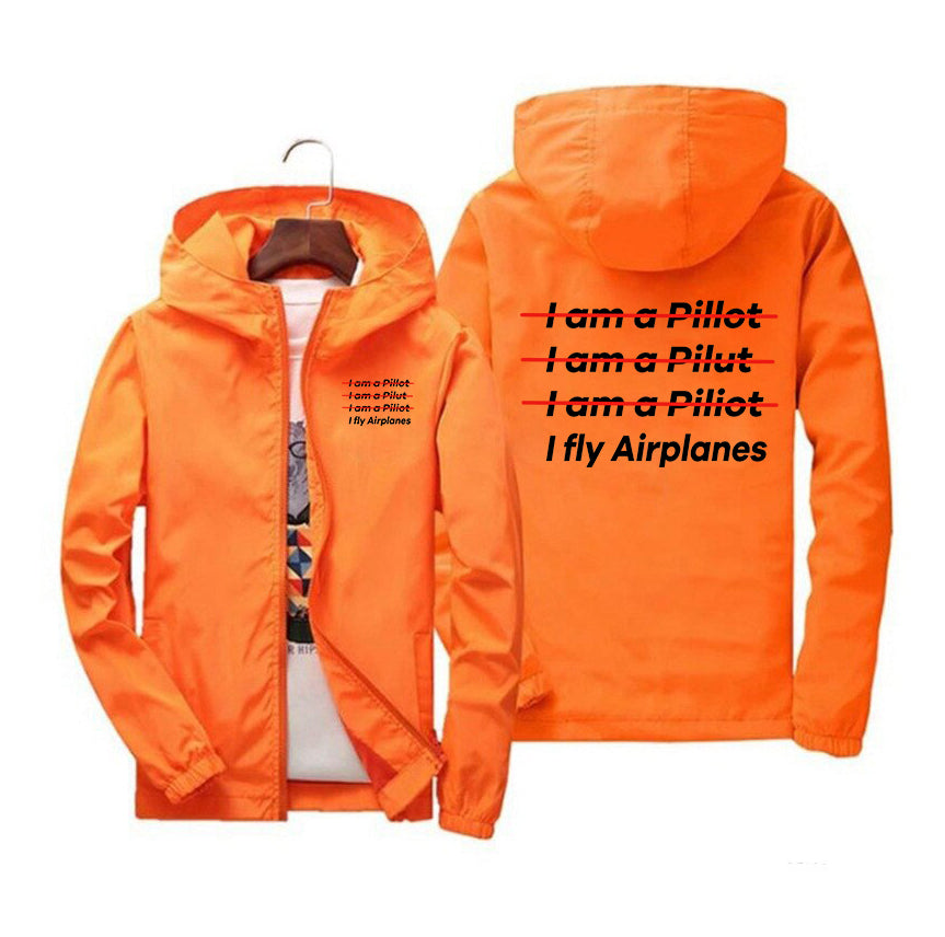 I Fly Airplanes Designed Windbreaker Jackets