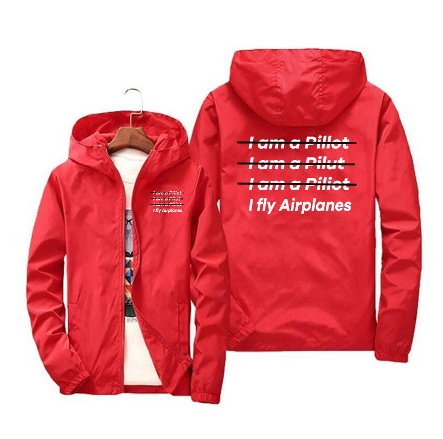 I Fly Airplanes Designed Windbreaker Jackets