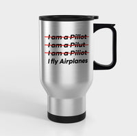 Thumbnail for I Fly Airplanes Designed Travel Mugs (With Holder)