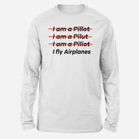 Thumbnail for I Fly Airplanes Designed Long-Sleeve T-Shirts