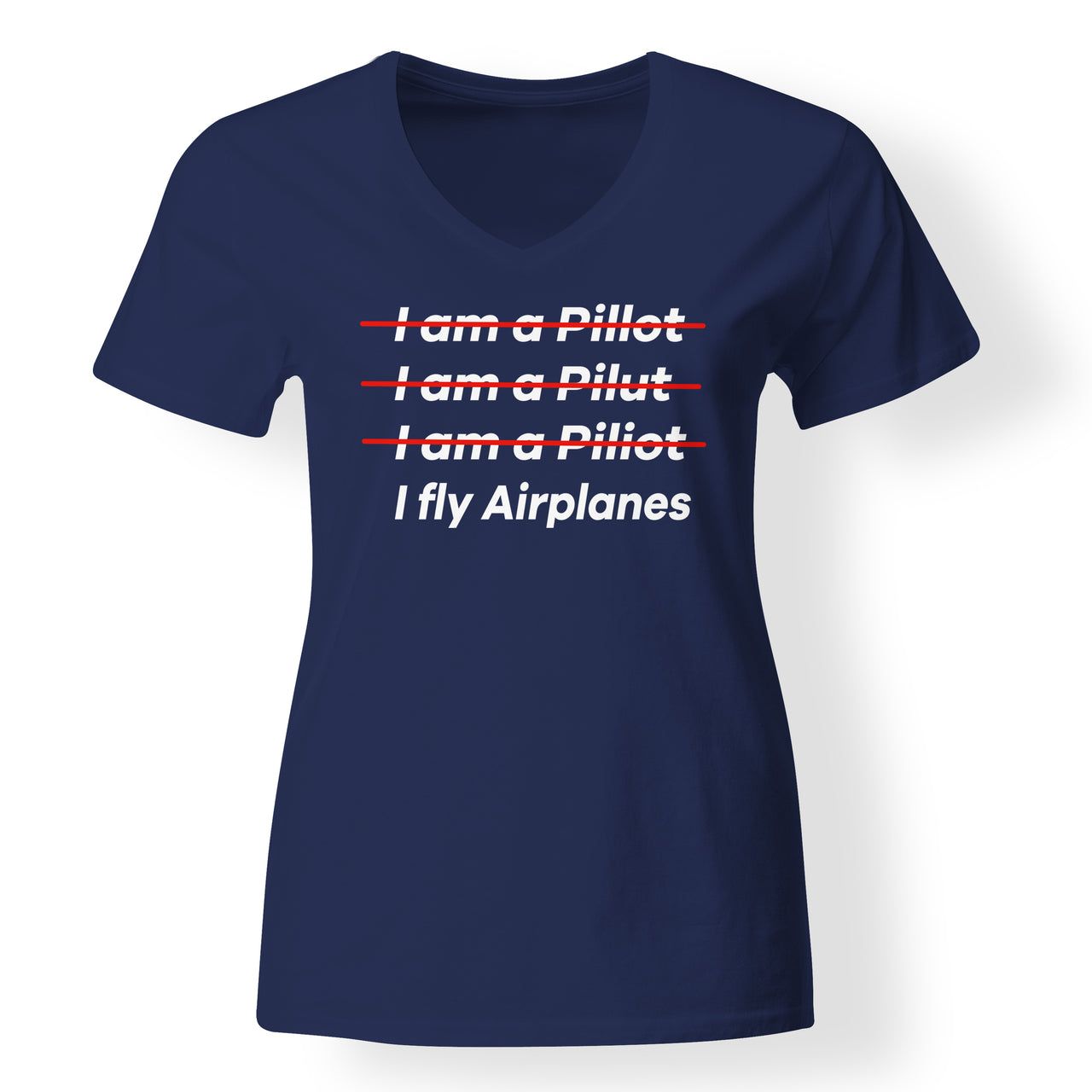 I Fly Airplanes Designed V-Neck T-Shirts