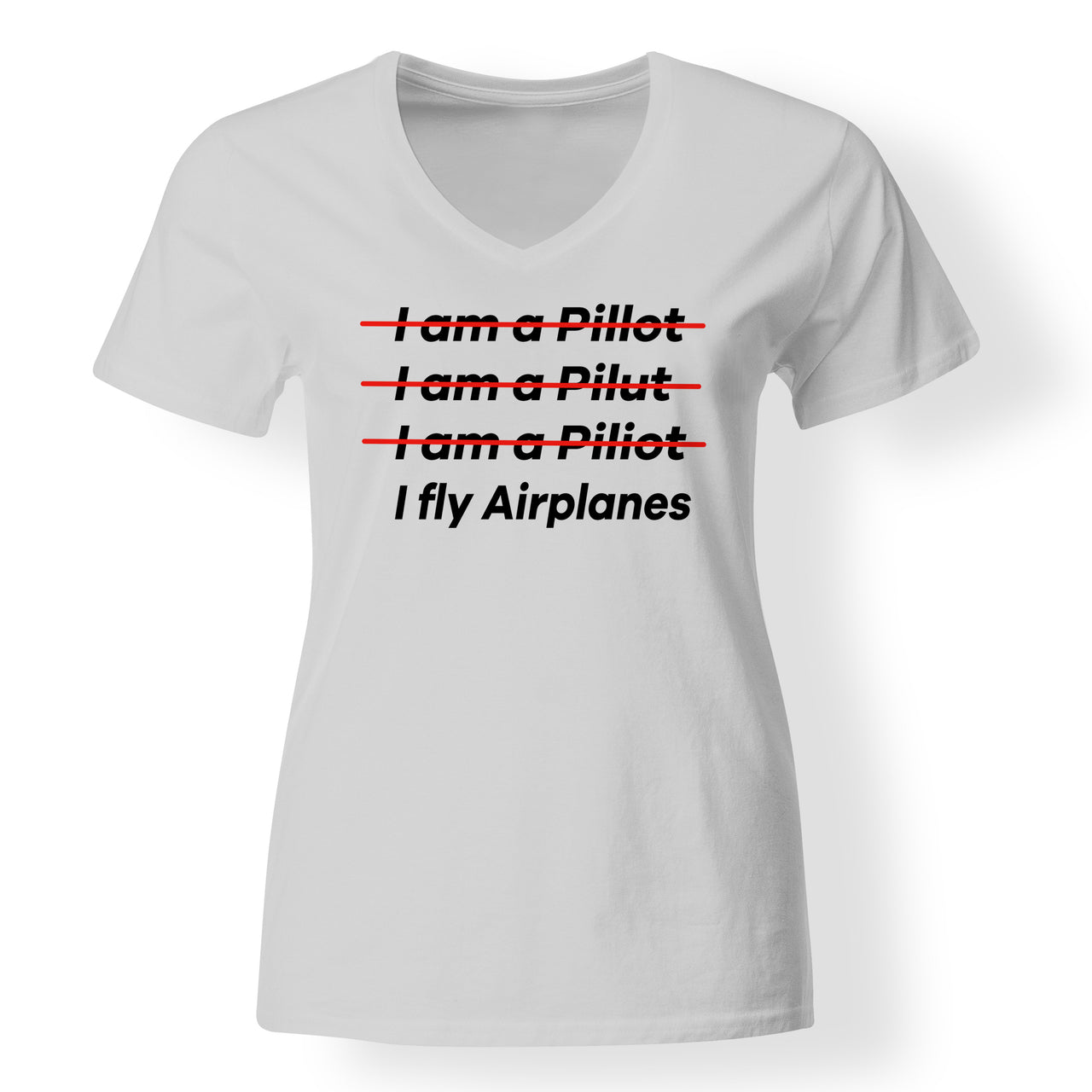 I Fly Airplanes Designed V-Neck T-Shirts