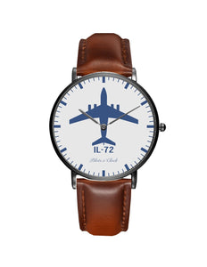ILyushin IL-72 Leather Strap Watches Pilot Eyes Store Black & Brown Leather Strap 