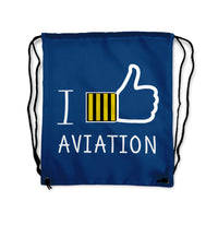 Thumbnail for I Like Aviation Designed Drawstring Bags