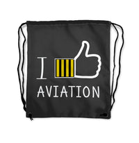 Thumbnail for I Like Aviation Designed Drawstring Bags