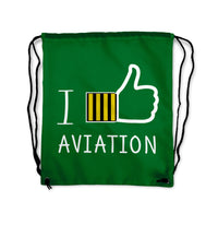 Thumbnail for I Like Aviation Designed Drawstring Bags