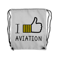 Thumbnail for I Like Aviation Designed Drawstring Bags