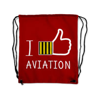 Thumbnail for I Like Aviation Designed Drawstring Bags