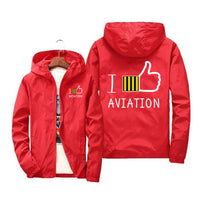 Thumbnail for I Like Aviation Designed Windbreaker Jackets