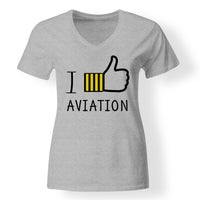 Thumbnail for I Like Aviation Designed V-Neck T-Shirts
