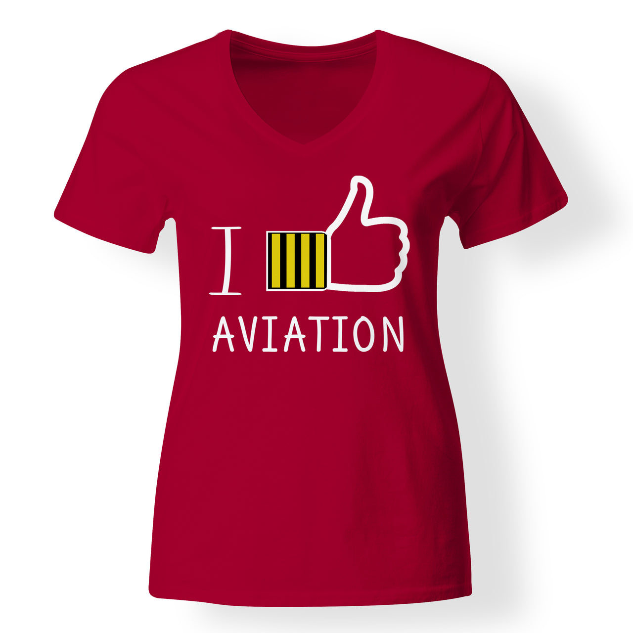 I Like Aviation Designed V-Neck T-Shirts