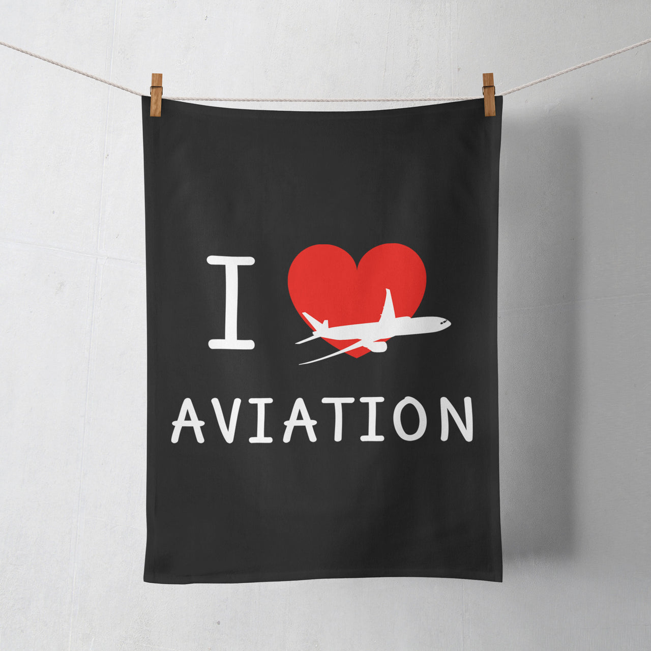 I Love Aviation Designed Towels